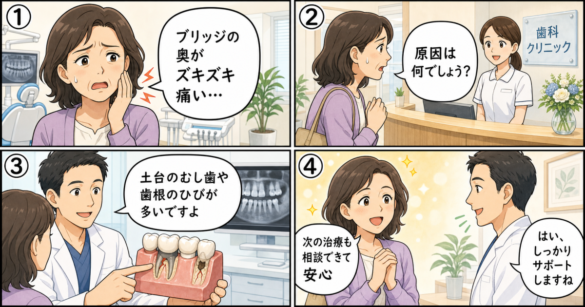 ブリッジの土台が痛い原因はむし歯？次の治療の選択肢を歯科医が解説