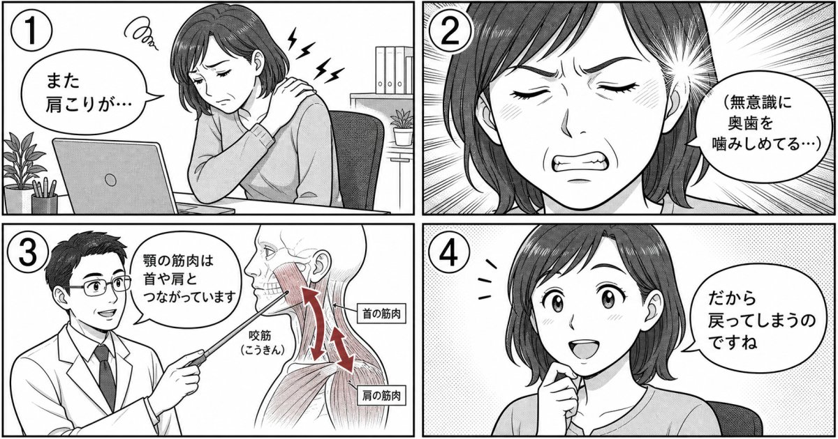 なぜ噛み合わせの乱れが頑固な肩こり・頭痛につながるのか
