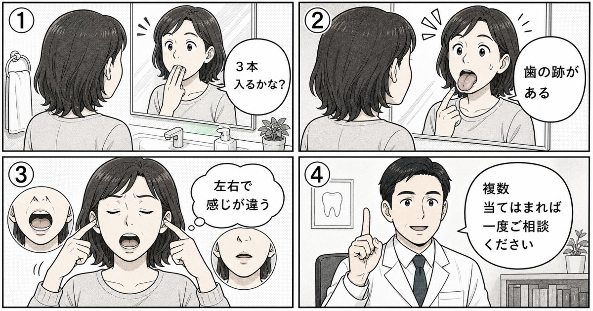 自宅ですぐに確認できる噛み合わせの5つのセルフチェック